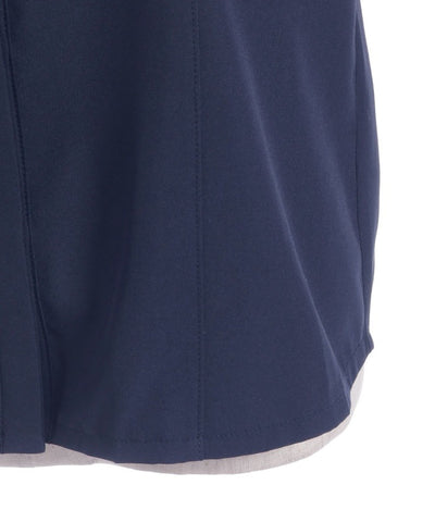 Frill Jabot Color Scheme Line Blouse