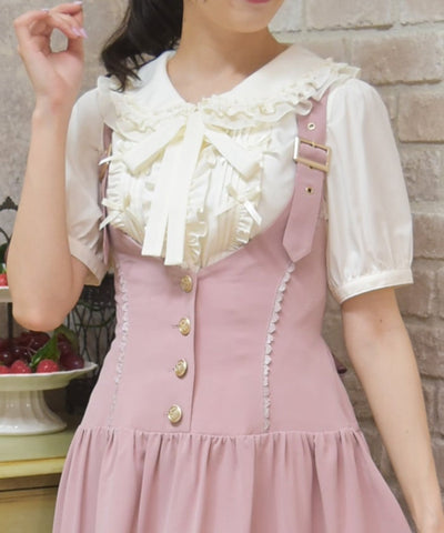 Ribbon Frill Short Sleeve Blouse