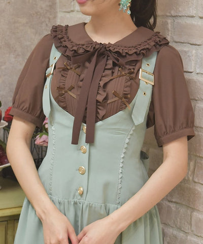 Ribbon Frill Short Sleeve Blouse