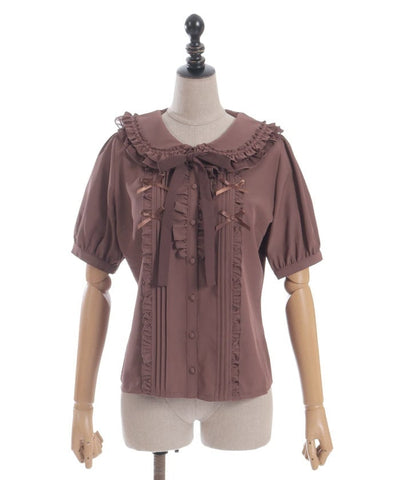 Ribbon Frill Short Sleeve Blouse