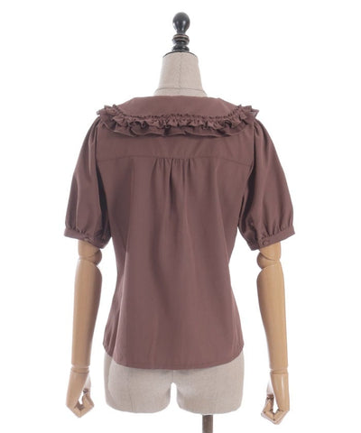 Ribbon Frill Short Sleeve Blouse