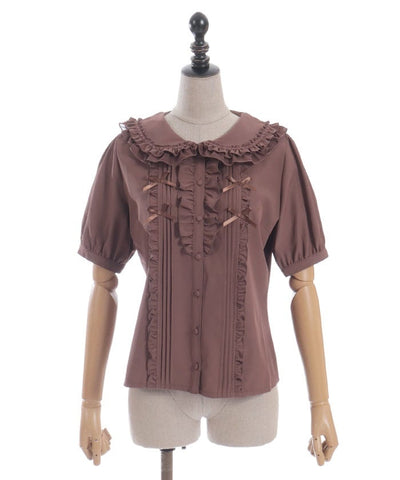 Ribbon Frill Short Sleeve Blouse