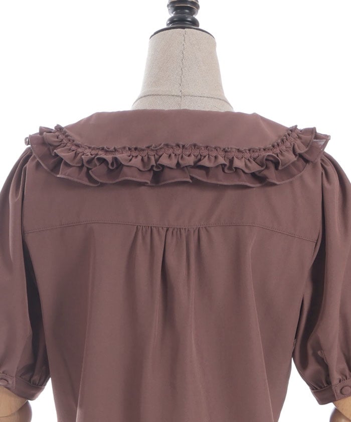 Ribbon Frill Short Sleeve Blouse