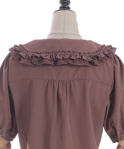 Ribbon Frill Short Sleeve Blouse