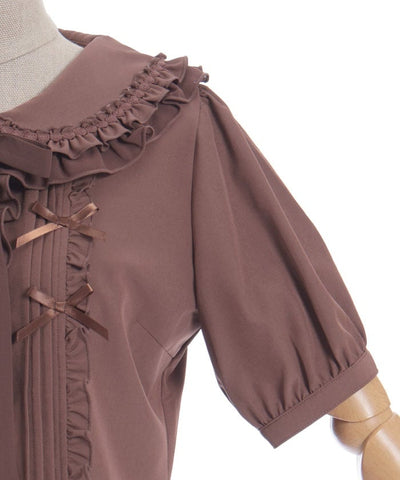 Ribbon Frill Short Sleeve Blouse
