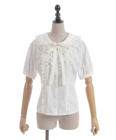 Ribbon Frill Short Sleeve Blouse