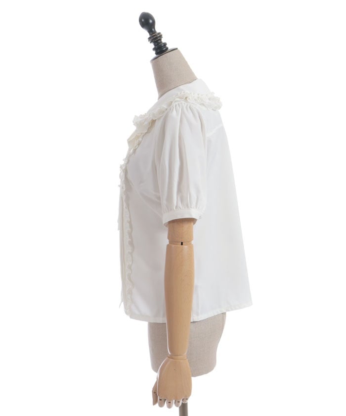 Ribbon Frill Short Sleeve Blouse