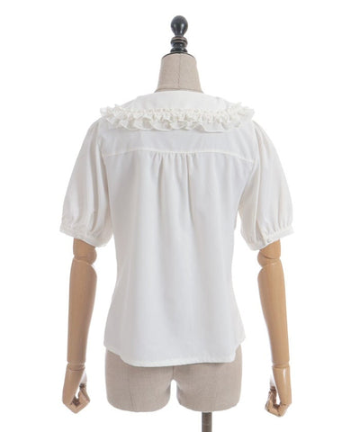 Ribbon Frill Short Sleeve Blouse