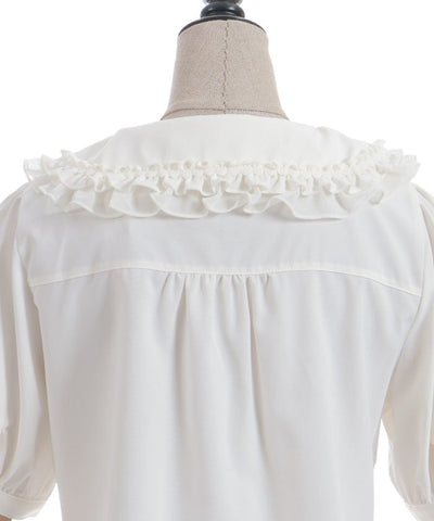 Ribbon Frill Short Sleeve Blouse