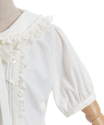 Ribbon Frill Short Sleeve Blouse