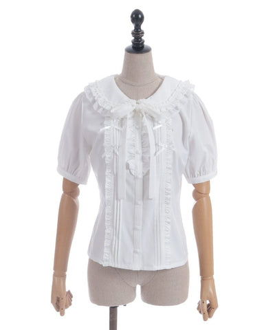 Ribbon Frill Short Sleeve Blouse