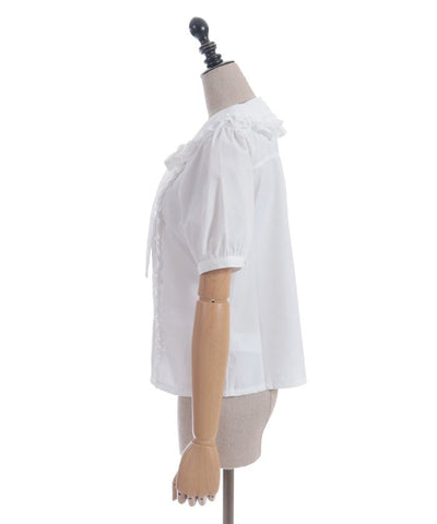 Ribbon Frill Short Sleeve Blouse