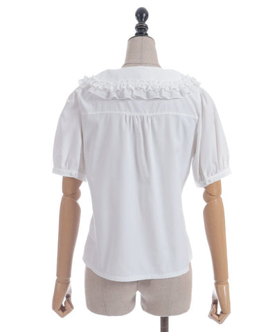Ribbon Frill Short Sleeve Blouse