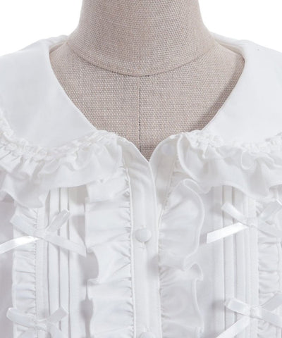 Ribbon Frill Short Sleeve Blouse