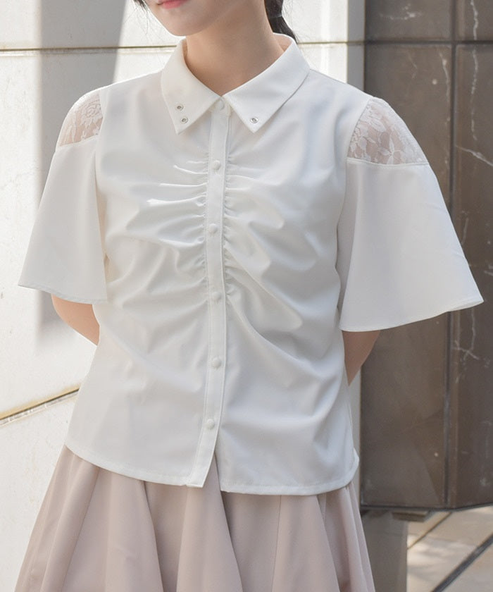 Gather & Flare Sleeve Blouse
