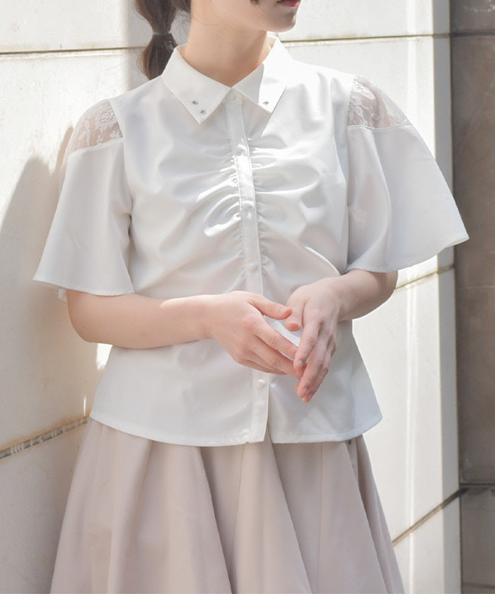 Gather & Flare Sleeve Blouse