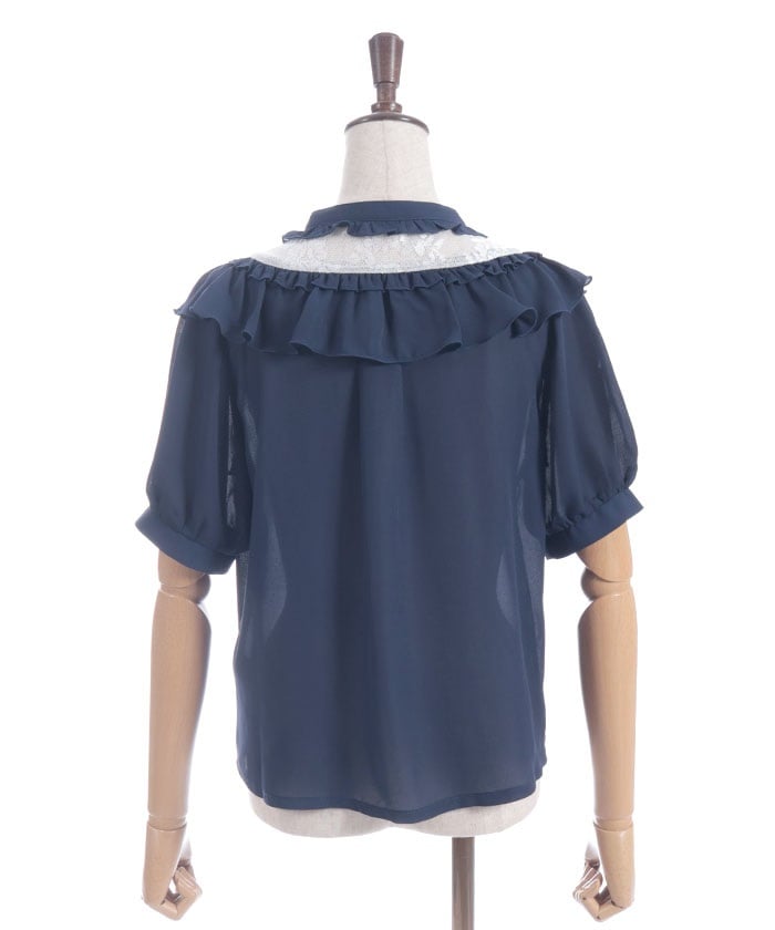 Lace & Frill Blouse with Jabot