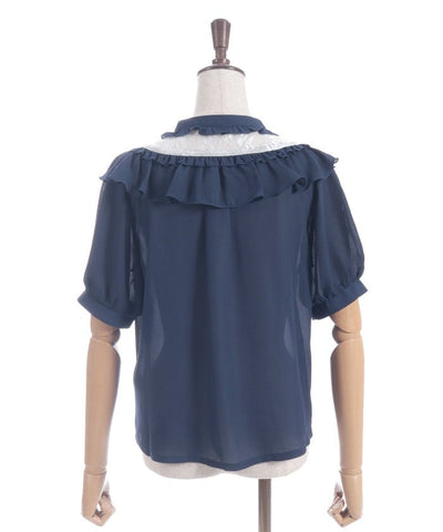 Lace & Frill Blouse with Jabot