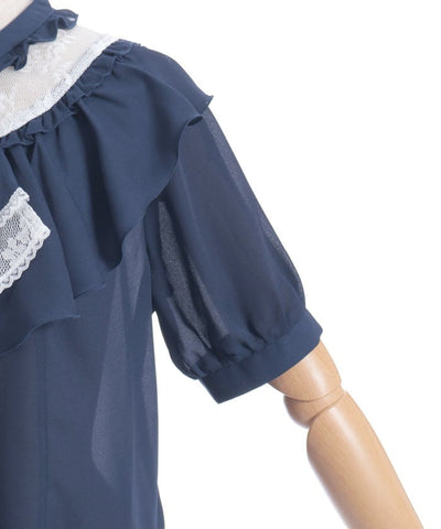 Lace & Frill Blouse with Jabot
