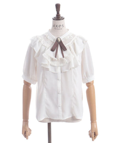 Lace & Frill Blouse with Jabot
