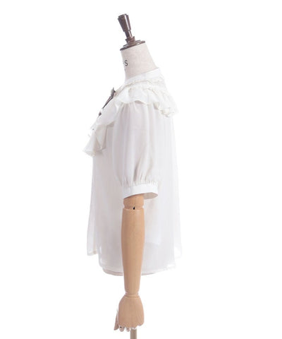 Lace & Frill Blouse with Jabot