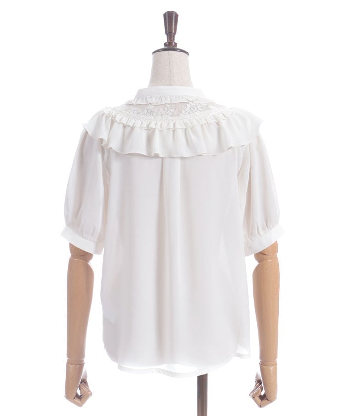 Lace & Frill Blouse with Jabot