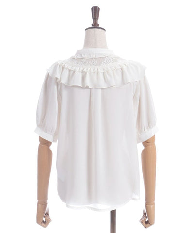 Lace & Frill Blouse with Jabot