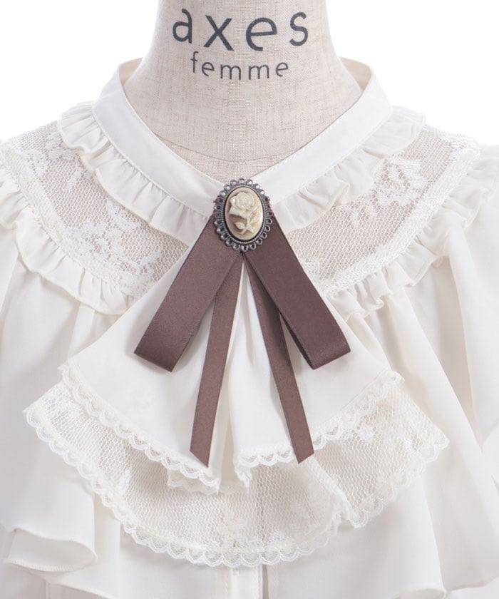 Lace & Frill Blouse with Jabot