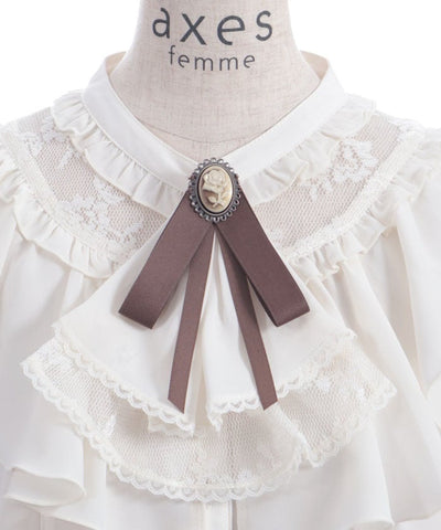 Lace & Frill Blouse with Jabot