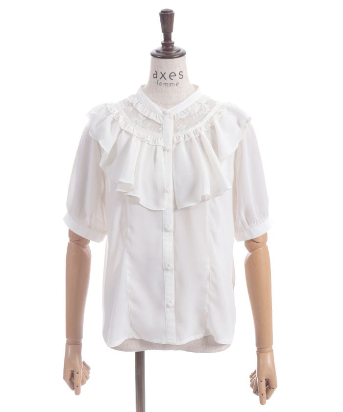 Lace & Frill Blouse with Jabot