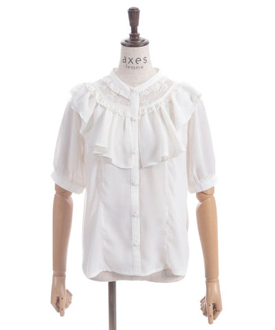 Lace & Frill Blouse with Jabot