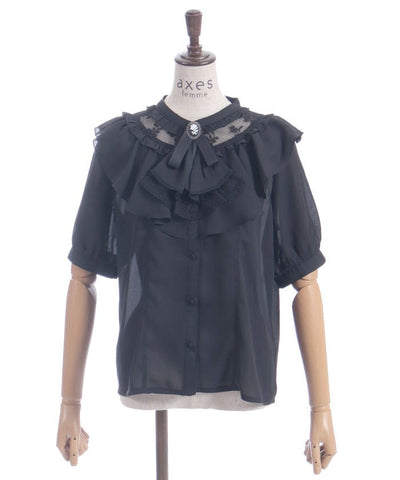Lace & Frill Blouse with Jabot