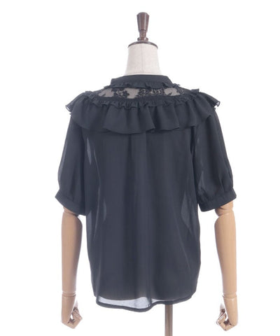 Lace & Frill Blouse with Jabot