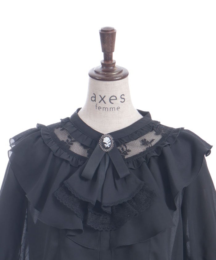 Lace & Frill Blouse with Jabot
