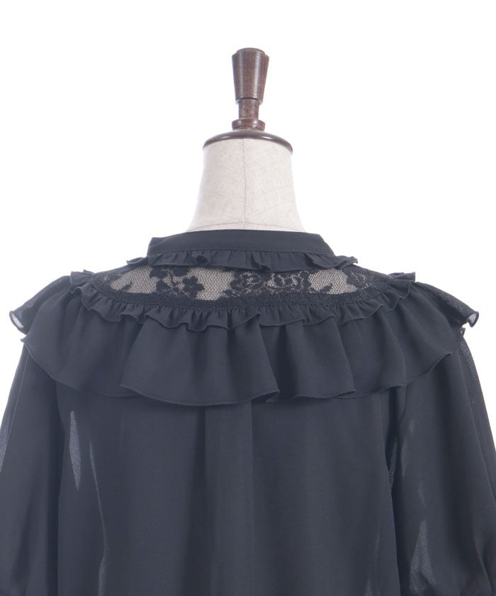 Lace & Frill Blouse with Jabot