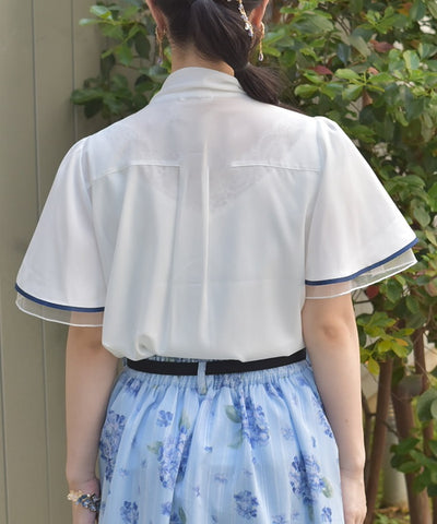 Hydrangea Embroidery Ribbon Blouse