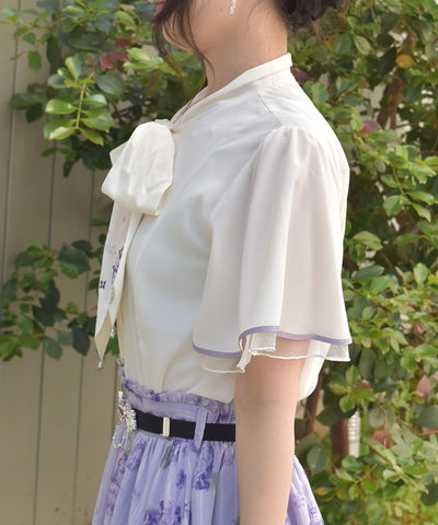 Hydrangea Embroidery Ribbon Blouse