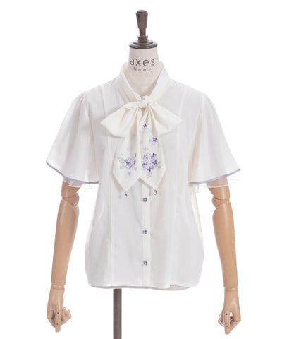 Hydrangea Embroidery Ribbon Blouse