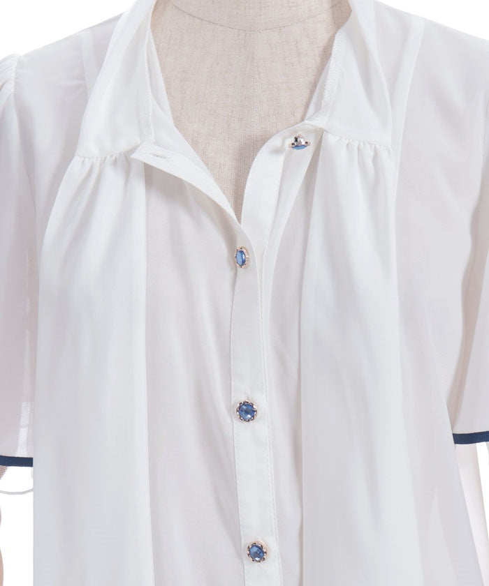 Hydrangea Embroidery Ribbon Blouse