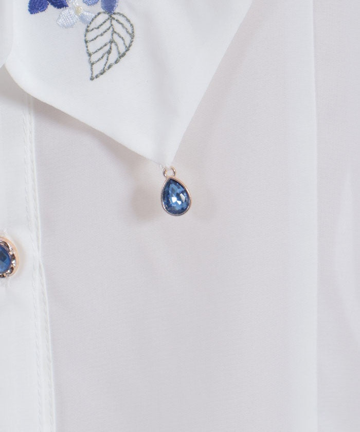 Hydrangea Embroidery Ribbon Blouse