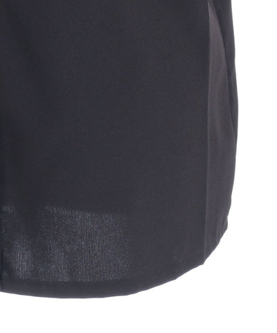 Pleated Flap Design Blouse with Chain