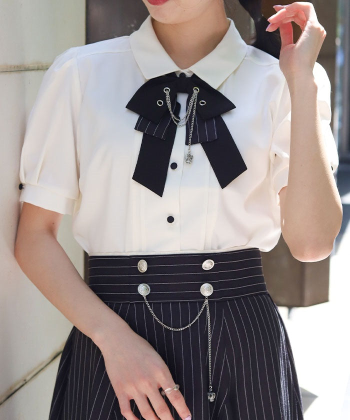 Eyelet & Chain Ribbon Blouse