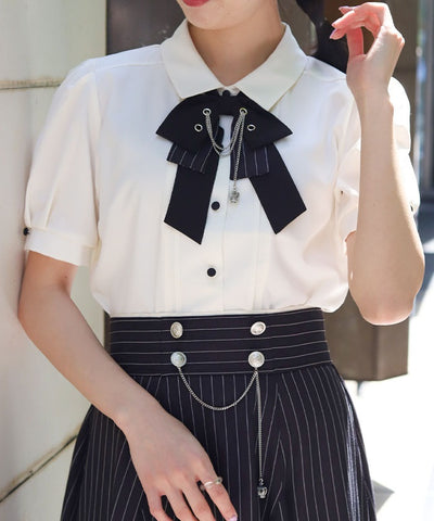 Eyelet & Chain Ribbon Blouse