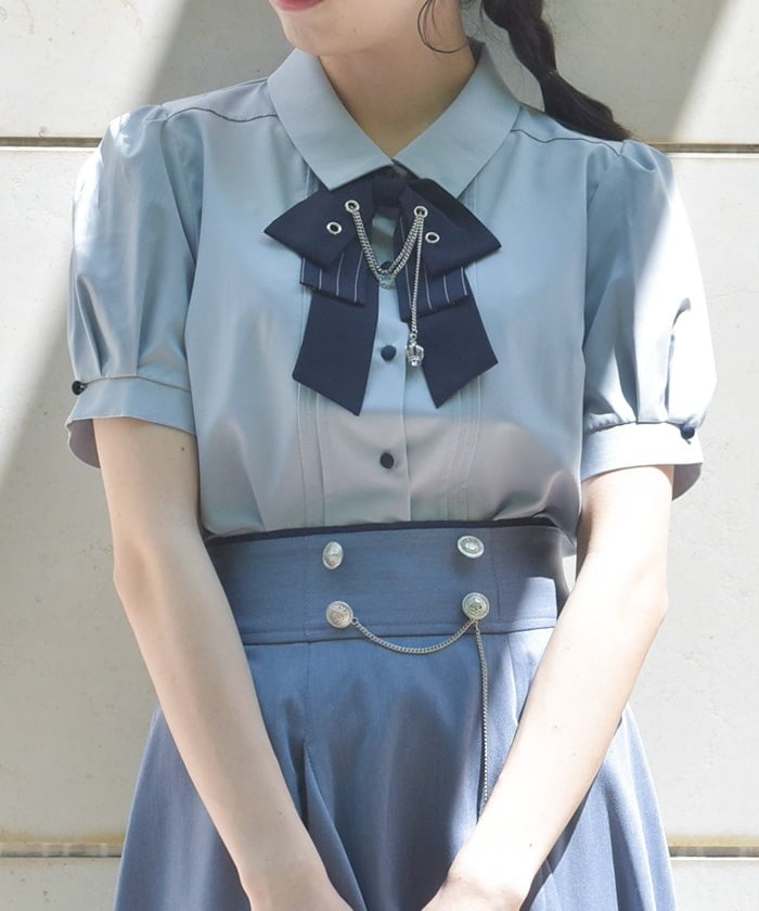 Eyelet & Chain Ribbon Blouse