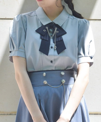 Eyelet & Chain Ribbon Blouse