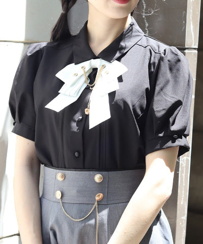 Eyelet & Chain Ribbon Blouse