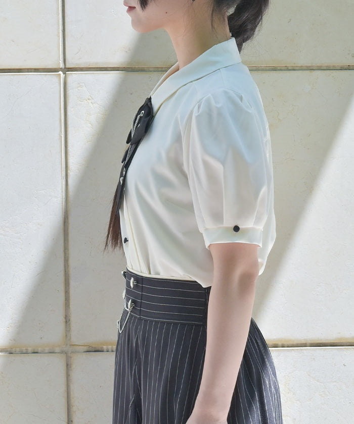 Eyelet & Chain Ribbon Blouse