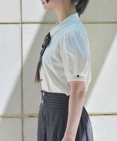 Eyelet & Chain Ribbon Blouse
