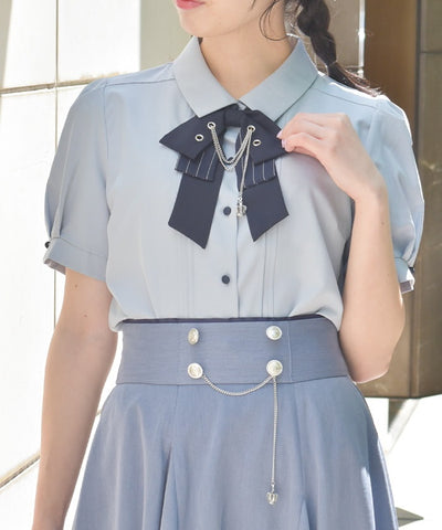 Eyelet & Chain Ribbon Blouse