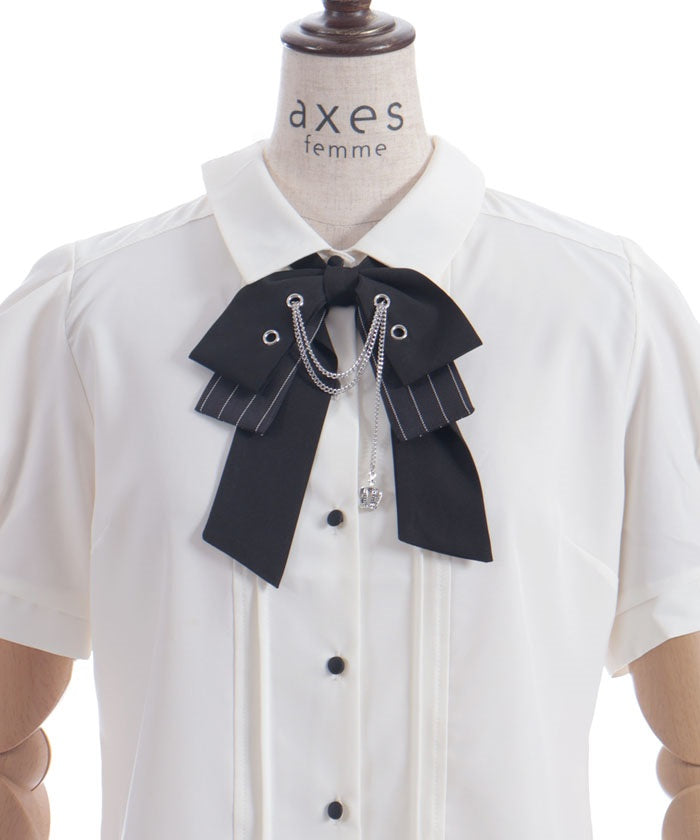 Eyelet & Chain Ribbon Blouse